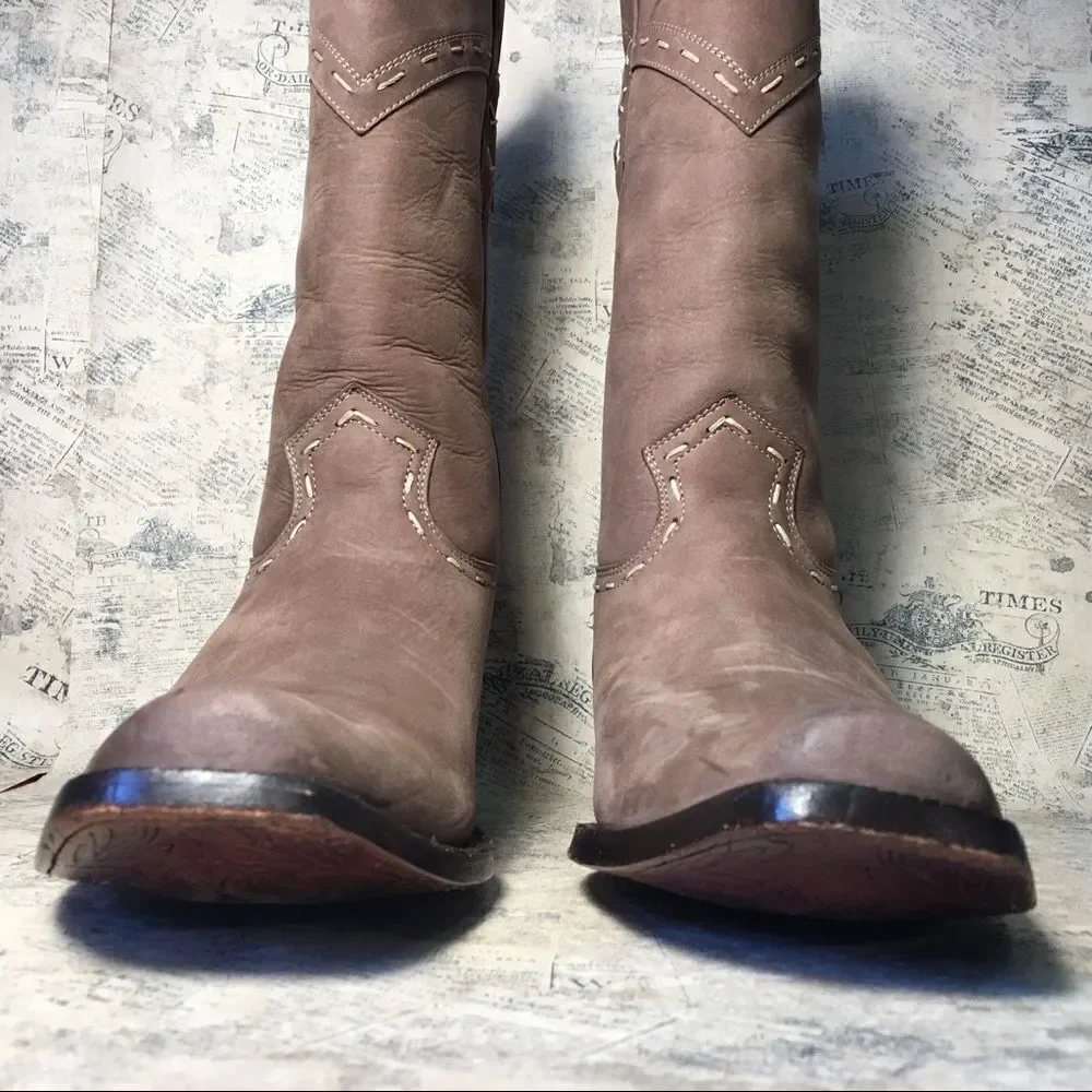 Denver Boots Genuine Cow Leather Ankle Boots Brown Casual Comfort Booties